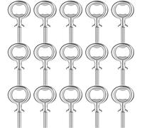 Cunhill 15 Pcs Metal Bottle Opener Bulk Blank Bottle Opener Bulk Open Inserts Kit Threaded Beer Openers Hardware for Wedding Wine Party DIY Project Craft Wood Turning (Silver)