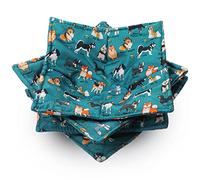 Cunhill 4 Pcs Cotton Microwave Bowl Cozy Holders for Hot Food Hot Pads Soup Bowl Potholders Heat Resistant Multipurpose Quilted Safe Holders for Kitchen Plate Supply(Blue,Dog Style)