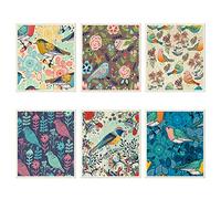 Cunhill 6 Pcs Swedish Kitchen Dish Cloths Kitchen Towels Reusable Sponge Cleaning Cloths Wipes Absorbent Dish Cloth Quick Drying Washable Decorative Tea Towels No Odor Bar Hand Towel (Bird)