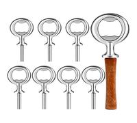 Cunhill 7 Pcs Metal Bottle Opener Bulk Blank Bottle Opener Bulk Open Inserts Kit Threaded Beer Openers Hardware for Wedding Wine Party DIY Project Craft Wood Turning (Silver)