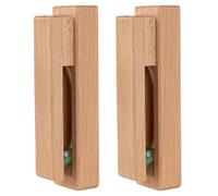 Cunlvyyds 2PCS Towel Rack Wall Mounted 5.1x1.8x3.2'' Beech Wood Towel Rack with Bead Grip Space-Saving Adhesive Hooks for Tea, Hand and Bath Towels, Hooks