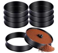Cunlvyyds 8PCS Crumpet Rings, 4 Inch Non-stick English Muffin Ring, Double Rolled Stainless Steel Baking Rings, Round Tart for Pie, Donut, Cake, Pastry, English Muffin