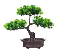 Cunlvyyds Artificial Bonsai Tree 12'' Fake Bonsai Tree, Desk Plant Fake Potted Plants Artificial Decor for Bookshelf Zen Garden Farmhouse Decor Style 1