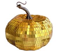 Cunlvyyds Disco Pumpkin Glitter Mirror Surface Pumpkin Ornaments Realistic Artificial Farmhouse Decor for Halloween, Party, KTV, Bar 6 Inch, Artificial Pumpkins