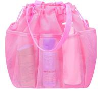 Cunlvyyds Mesh Shower Caddy 10x10x11 Multi-Pocket Fine Mesh Shower Bag with Drawstring Closure & Tote Quick Dry Portable Multi-Purpose Bag for Travel, Gym, Dorm, Beach