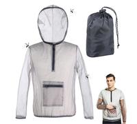 Cunlvyyds Mosquito Jacket Mesh Midge Jacket with Hood Size XL Breathable Mesh Midge Net Clothing for Men & Women Fishing, Hiking, Camping Outdoor Protection from FliesShirt