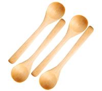 Cunlvyyds Small Wooden Spoons, Mini Wooden Spoons 4PCS 5.1x1.2 Portable Scoop for Sugar/Scrubs/Spices/Ice Cream/Bath Salts/Coffee/Tea.