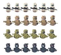 Cunlvyyds Soldier Action Figures, Plastic Mini Army Action Figures 24PCS Easy to Assemble Toy Soldiers with Machine Gun, Helmet, Headphone and Vestfor Kids History Lovers Gifts