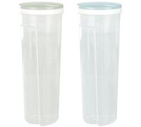 Cunlvyyds Spaghetti Container Storage, 2PCS Clear Round Pasta Container, Large Capacity Spaghetti Noodle with Leakproof Rotating Lid, Plastic Pasta Holder for Kitchen