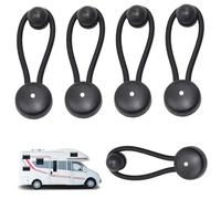 Cunlvyyds Tent Pole Shock Cord Clip, Reliable Bungee Shock Cord with Knobs, 5Pcs Pull Tie Down Tarp Canvas Knobs for Marine Boat Truck Car RV Covers Camping Accessories