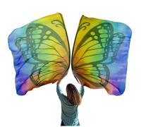 Cunlvyyds Worship Flags with Scalable Rod, 39x47 Inch Butterfly Pattern Praise Dance Flags, Vibrant Polyester Worship for Dance Church, Green 1 Pair