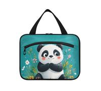 Cunning Cartoon Panda Turquoise Hanging Travel Bags for Men with Hook, Designer Makeup Bag for car for Travel Must Backpacking bolso de Mano para Hombre L