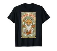 Cunning Essence Fox Mushroom Floral Cottagecore Nature Lover T-Shirt