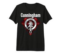 Cunningham Clan Scottish Name Coat of Arms Tartan Premium T-Shirt
