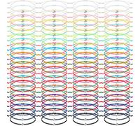 Cunno 100 Pcs Star Friendship Bracelets Bulk for Kids Wish Bracelets Colorful Adjustable String Motivational Jewelry Gifts for Women Girls Back to School Gifts