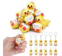 Cunno 12 Pcs Funny Stress Relief Balls Keychains Bulk for Adults Appreciation Inspirational Gifts for Coworker Employee Teacher Team (Duck)