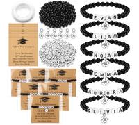Cunno 1876 Pcs 24 Sets 2026 Graduation Gifts Bracelet Making Kit Adjustable Compass Bracelet with Name Beads Senior Night Gifts for Her Him Graduation Party Favor DIY Craft for College University Grad