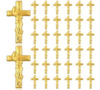 Cunno 36 Pcs Religious Christian Gifts Bulk Gold Rose Cross Pins Christmas Cross Enamel Brooch Lapel Pins Spiritual Jesus Crafts Metal Badge Brooch for Funeral Church Prayer Backpack Clothes, about