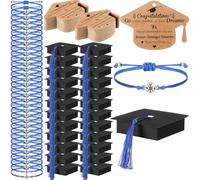 Cunno 50 Sets 2025 Graduation Gifts Bulk Include 50 Compass Bracelet 50 Graduation Cap Box with Tassel 50 Congratulations Cards, Party Favors Party Supplies for Him Her, Alloy, PU Leather