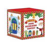 Cunno 57 Pcs Christmas Door Decorating Contest Kit Includes 1 Voting Box 50 Ballot Cards 3 Christmas Ribbons and 3 Award Medals for Xmas Holiday Party Trophy Supplies