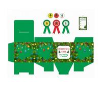 Cunno 57 Pcs Christmas Tree Decorating Contest Kit Includes 1 Voting Box 50 Ballot Cards 3 Christmas Tree Decorating Ribbons and 3 Award Medals for Xmas Holiday Party Trophy Supplies