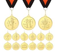 Cunno 6 Pcs Halloween Costume Contest Medals 2 Inch Golden Best Costume Skeleton Medals Contest Prizes Awards Trophy for Halloween Party Supplies(Fresh)