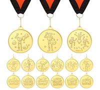 Cunno 6 Pcs Halloween Costume Contest Medals 2 Inch Golden Best Costume Skeleton Medals Contest Prizes Awards Trophy for Halloween Party Supplies (Classic)