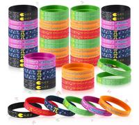 Cunno 60/120/240 Pcs Back to School Gifts for Students Pi Silicone Bracelets Bulk Math Party Favors Funny Mathematics Wristband Prizes from Teachers Math Lover Classroom