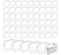 Cunno 60 Pcs Clear Toiletry Bag TSA Approved Cosmetic Bag Bulk Makeup Bag Travel Carry Airport Airline Compliant Bag for Women Men Summer Vacation Salon Mother Gift, white