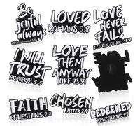 Cunno 8 Pcs Bible Verse Enamel Brooch 1.6 Inch Inspiring Motivational Letter Pin Religious Christian Brooch Christmas Christian Bible Verse Gifts for Clothing Backpacks Hats Jackets Accessories