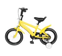 cunnyend 14" Bike Kids Outdoor Bicycle for 5-8 Years, Balance Bike with Training Wheels and Pedals, Kids Push Bicycle with Adjustable Push Handle, Brakes and Kickstand, for Boys and Girls