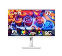CUNPU 27" White Screen 2560x1440P 120Hz Gaming Screen IPS Gaming Screen Computer Gaming Screen 100% sRGB Colors 16.7M Adaptive Sync HDMI/DP VESA 100x100mm Eye Care