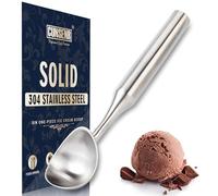 CUNSENR Stainless Steel Ice Cream Scoop - Heavy Duty Ice Cream Scooper with Ergonomic Handle - One-Piece Metal Ice Cream Spoon for Gelato, Sorbet, Cookies - Durable, Easy to Use & Dishwasher Safe