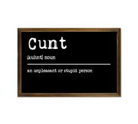 Cunt Definition Dictionary Word Meaning Wooden Framed Sign 12x8in Wall Decor Wooden Art Signs Positive Quotes Sayings Rustic Wood Framed Modern Farmhouse Wall Hanging Art New Home Gifts