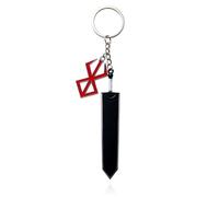 CuNto Berserk Behelit Keyring, Zinc Alloy Key Chain with Blood Red Pendant, Adjustable, Unisex-Adults, Officially Licensed Anime Merchandise