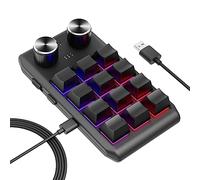 CUNTO Ctwezoikmt Hotswap Keypad Volume Button Knob Programming Macro Gaming Black, 12 Keys 2 Knob USB