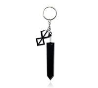 CuNto Game Berserk Guts Sword Keyring Legend Warrior Black Zinc Alloy Pendant Key Chain Weapons Key Chain Car Men Anime Accessories, black, L