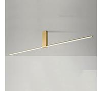 CUNTO Linear Semi Flush Mount Ceiling Light Black 3000K 22W LED Ceiling Light Gold Contemporary Long Tube Modern Ceiling Lamp Bar Strip Ceiling Hanging Lamp For Living Room Bedroom Hallway