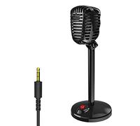 CUNTO Multifunctional 3.5mm Live Performance Non Slip Desktop Microphone Game Conference Stable Home For Computer Retro Anti-noise (Size : Style 2)