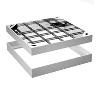 CuNtoHHH 304 Stainless Steel Invisible Manhole Lid Rectangular Recessed Septic Tank Lid with Lifting Hook and Base Driveway Yard (60x60cm)