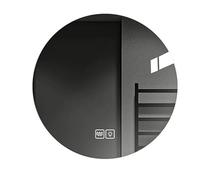 CuNtoHHH Round LED Bathroom Mirror 40cm x 40cm, Black, Wall Mount, Dual Touch 3 Colors Adjustable, Anti-Fog
