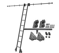CuNtoHHH Sliding Ladder Rail Kit 1 to 6 Meters for Library Shelf, Steel Round Tube Moving Ladder Rail + Floor Wheels (without Ladder) (Size: