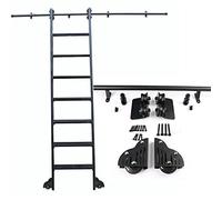CuNtoHHH Sliding Ladder Track Kit Rolling Library Ladder Hardware Kit, 3.3ft-20ft Round Tube Mobile Ladder Rail Ladder System Rail with Floor Roller Wheels (No Ladder) (Size : 3.3ft/100cm T