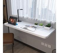 CuNtoHHH White Folding Computer Desk 60cm 70cm 80cm 90cm 100cm 120cm, Wall Mounted | Wall Table for Small Spaces Home Office Work | Balcony Hanging Table Foldable Kitchen Breakfast Bar Table