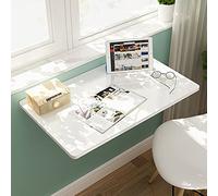 CuNtoHHH White Folding Computer Desk 60cm 70cm 80cm 90cm 100cm 120cm | Wall Table for Small Spaces Home Office Work | Foldable Kitchen Breakfast Bar Table Wall Mounted, Hanging Table Balcony