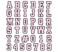 CUNUEN 37 Pack Pink Letter Decoration Charms 0-9# Number, Alphabet ABC-Z Letter, DIY for Boy Girl Teens Men Women and Adults