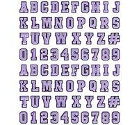 CUNUEN 74 Pack Lavender Letter Decoration Charms 0-9# Number, Alphabet ABC-Z Letter, DIY for Boy Girl Teens Men Women and Adults