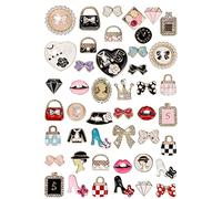 CUNUEN Lot of Bling Designer Decoration Charms, Luxury Fashion Trendy Rhinestone Jewelry Accessories for Women Girls