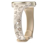 CUNUJIX 18mm Floral Engraved Slim Silicone Watch Bands Compatible with Garmin Venu 3s/Venu 4 41mm/Vivoactive 4s/ Venu 2s/ Vivomove 3s /Forerunner 255S/265S, Cute Flower Thin Soft Strap Wristband for