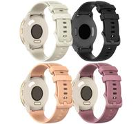 CUNUJIX 4 Pack 20mm Silicone Watch Bands Compatible with Garmin Vivoactive 6/Vivoactive 5/3/Venu Sq, Soft Narrow Sport Strap for Garmin Venu Sq/Forerunner 55/165/245/645 Women Men